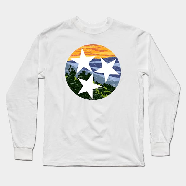 TriStar Smoky Mountains Distressed Long Sleeve T-Shirt by ilrokery